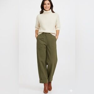 American Vintage Rygybay Pants 100% Organic Cotton Khaki Trousers NWT
